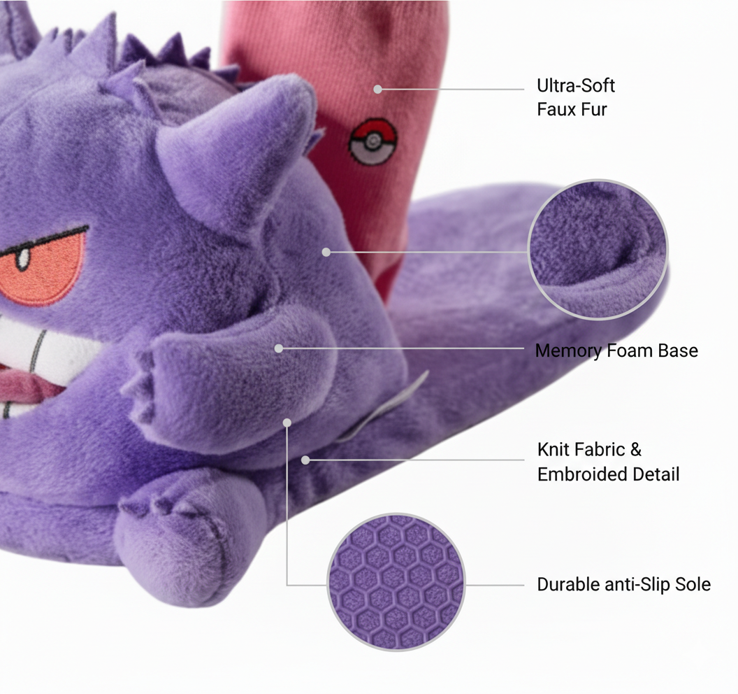 Shadow Spirit Plush Slippers & Sock Bundle