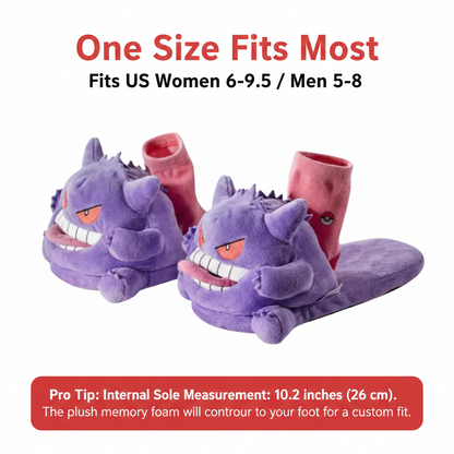 Shadow Spirit Plush Slippers & Sock Bundle