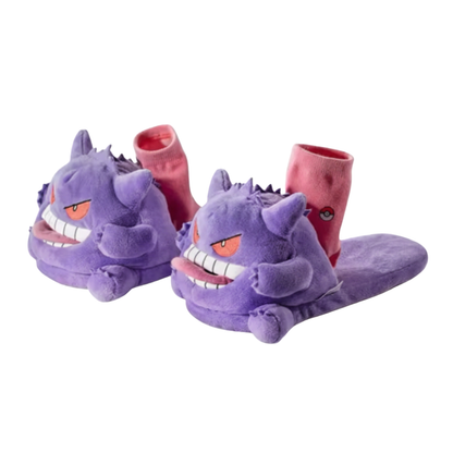 Shadow Spirit Plush Slippers & Sock Bundle